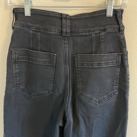 Pilcro Anthropologie High Rise Cropped Jeans Women’s Size 26 Wide Leg Black - Picture 5 of 9